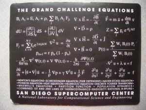 A mouse pad showing The Grand Challenge Equations: San Diego Supercomputer Center .